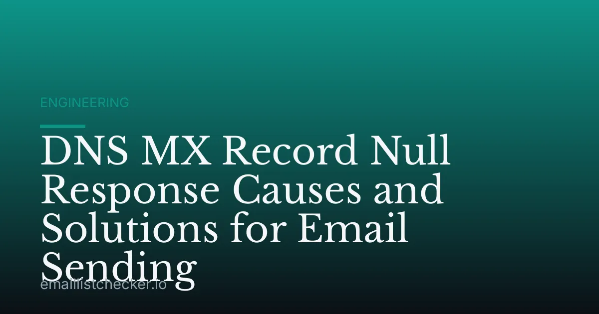 DNS MX Record Null Response Causes and Solutions for Email Sending