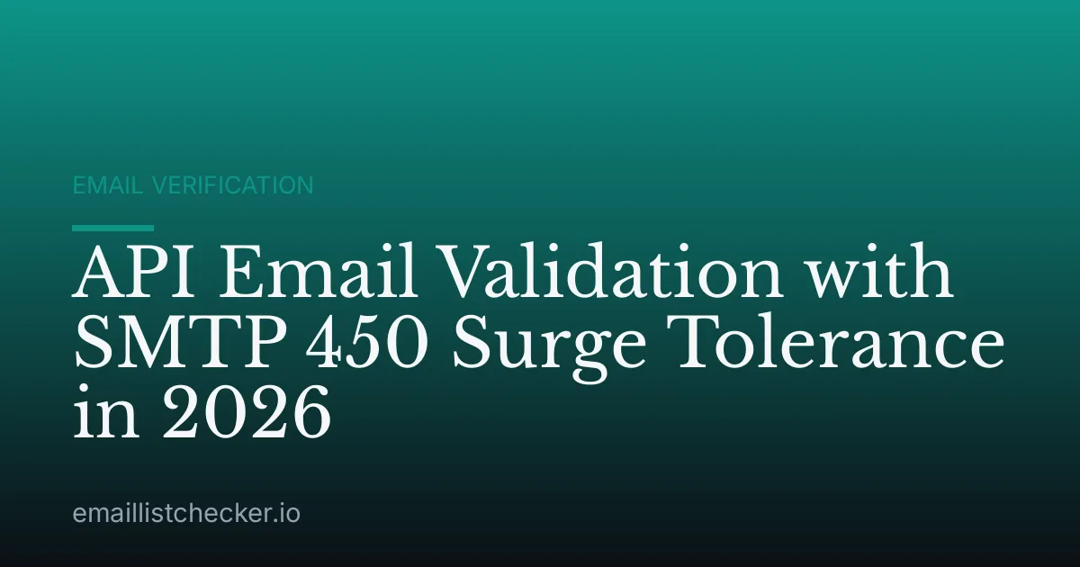 API Email Validation with SMTP 450 Surge Tolerance in 2026