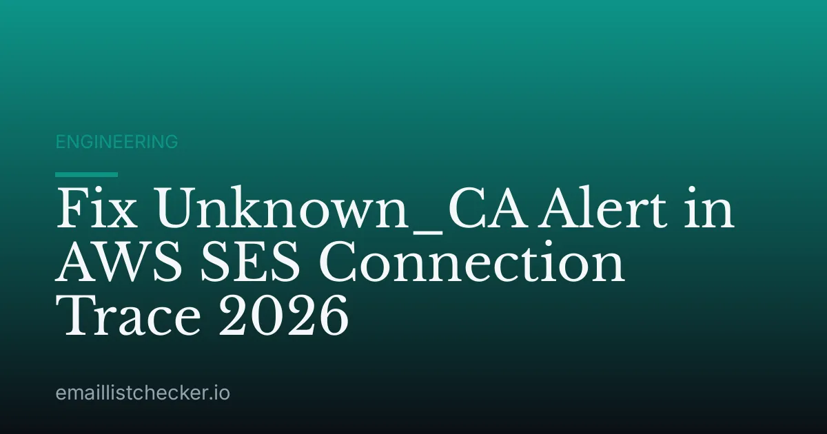 Fix Unknown_CA Alert in AWS SES Connection Trace 2026