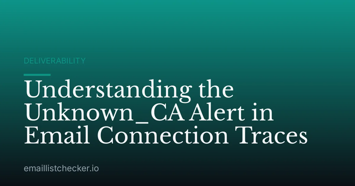 Understanding the Unknown_CA Alert in Email Connection Traces