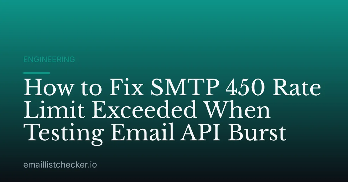 How to Fix SMTP 450 Rate Limit Exceeded When Testing Email API Burst