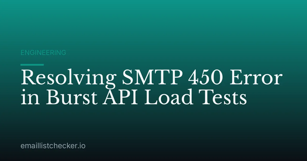 Resolving SMTP 450 Error in Burst API Load Tests
