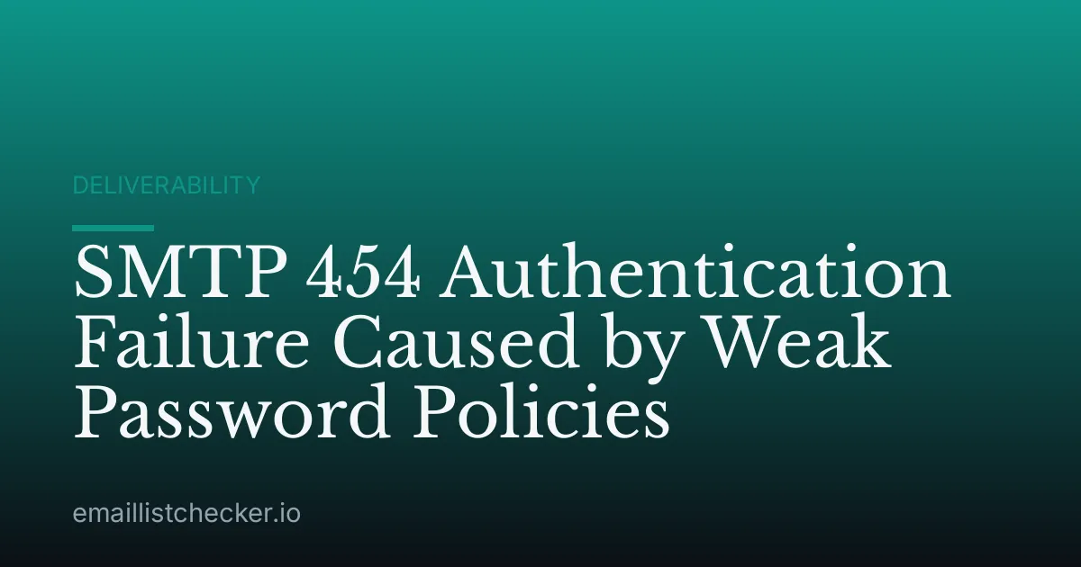 SMTP 454 Authentication Failure Caused by Weak Password Policies