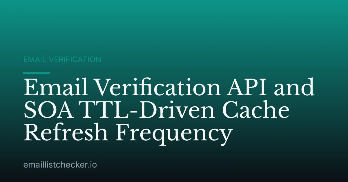 Email Verification API and SOA TTL-Driven Cache Refresh Frequency
