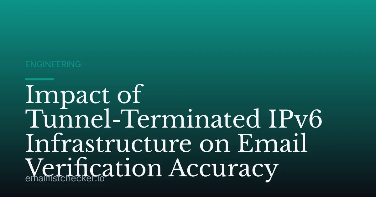 Impact of Tunnel-Terminated IPv6 Infrastructure on Email Verification Accuracy