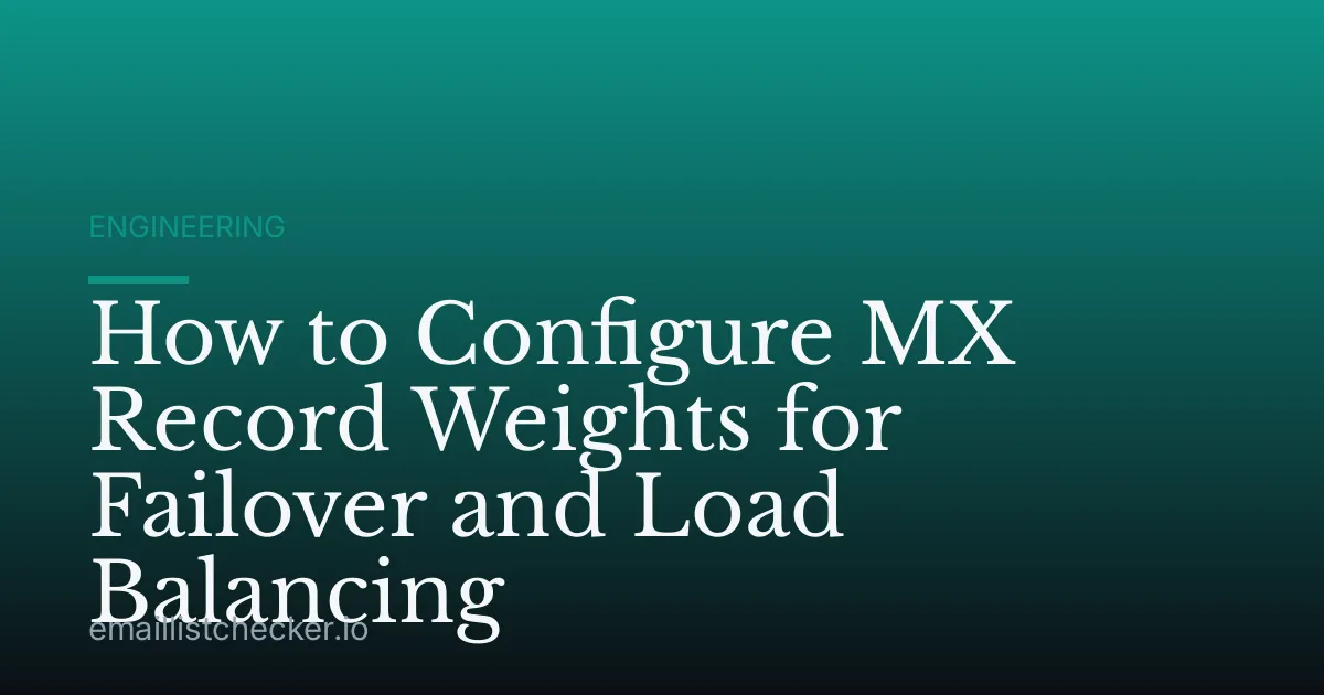 How to Configure MX Record Weights for Failover and Load Balancing
