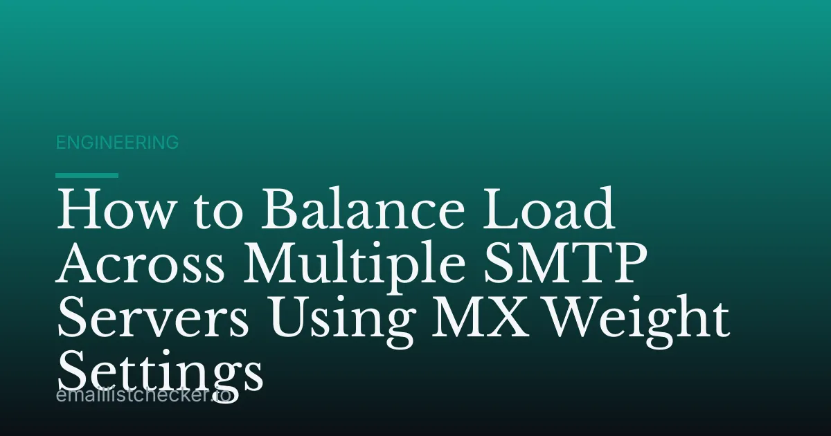 How to Balance Load Across Multiple SMTP Servers Using MX Weight Settings
