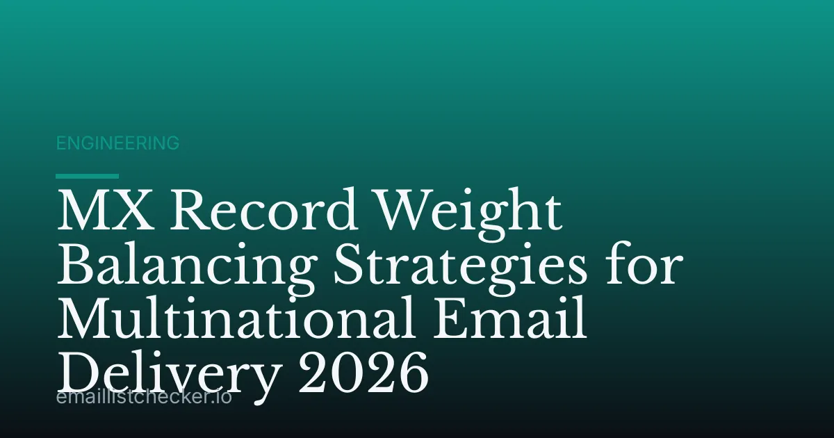MX Record Weight Balancing Strategies for Multinational Email Delivery 2026