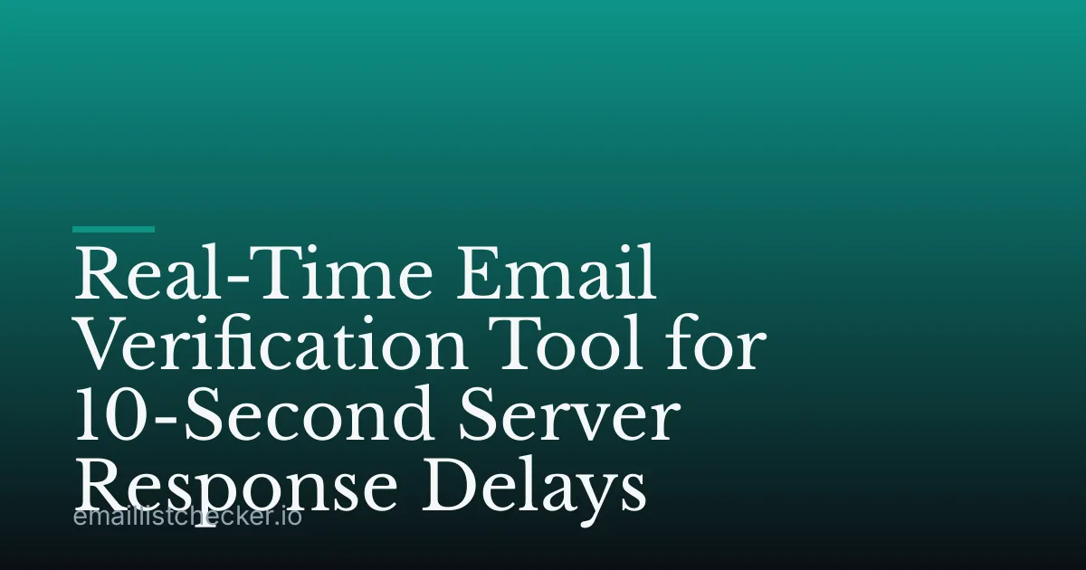 Real-Time Email Verification Tool for 10-Second Server Response Delays