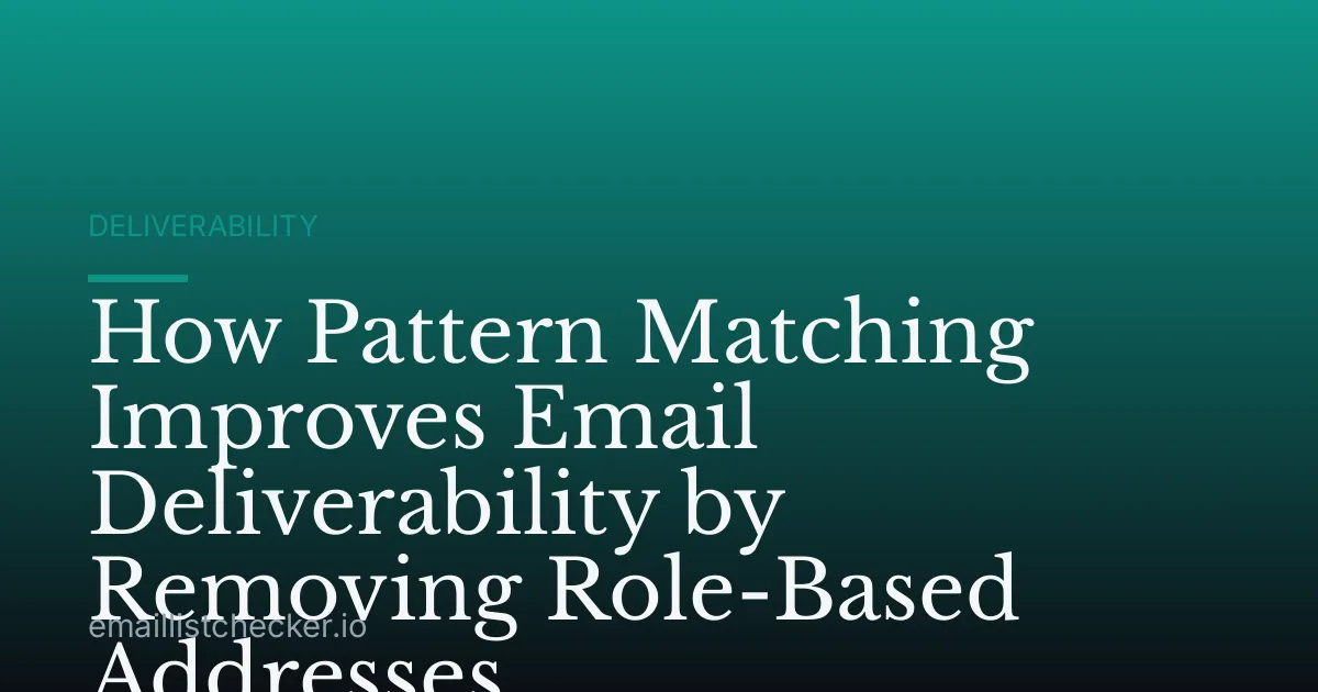 How Pattern Matching Improves Email Deliverability by Removing Role-Based Addresses