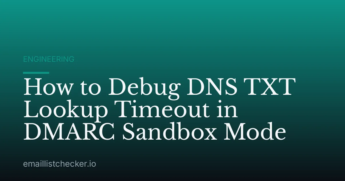 How to Debug DNS TXT Lookup Timeout in DMARC Sandbox Mode