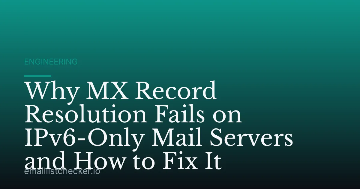Why MX Record Resolution Fails on IPv6-Only Mail Servers and How to Fix It