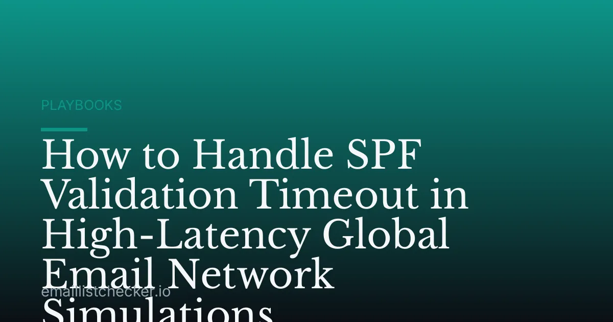 How to Handle SPF Validation Timeout in High-Latency Global Email Network Simulations