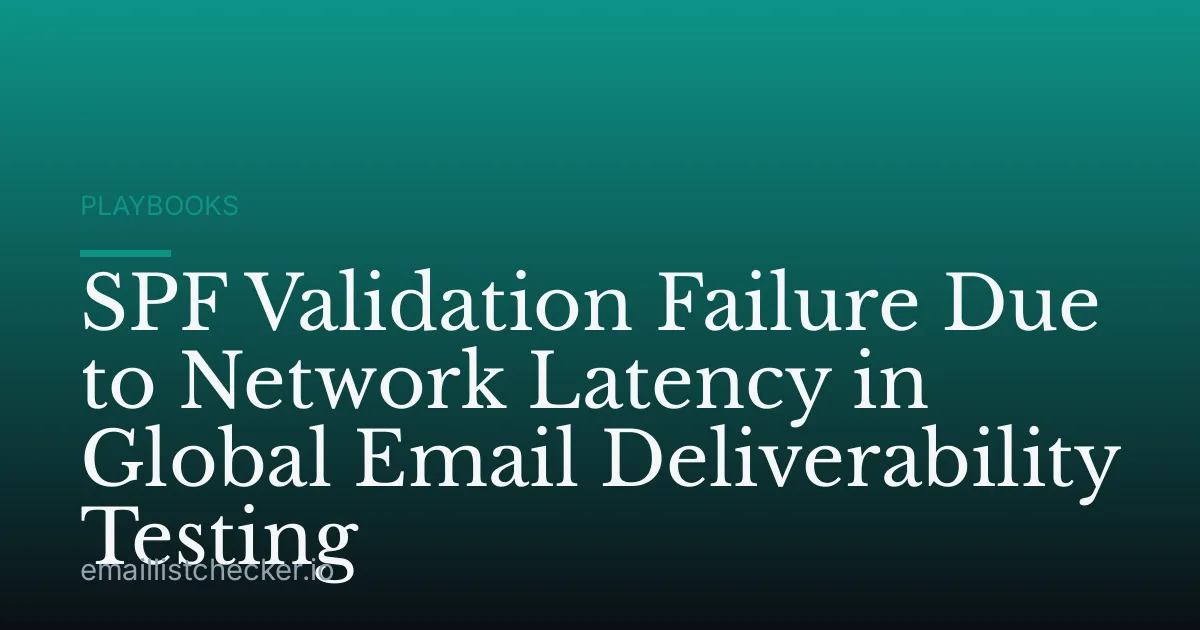 SPF Validation Failure Due to Network Latency in Global Email Deliverability Testing