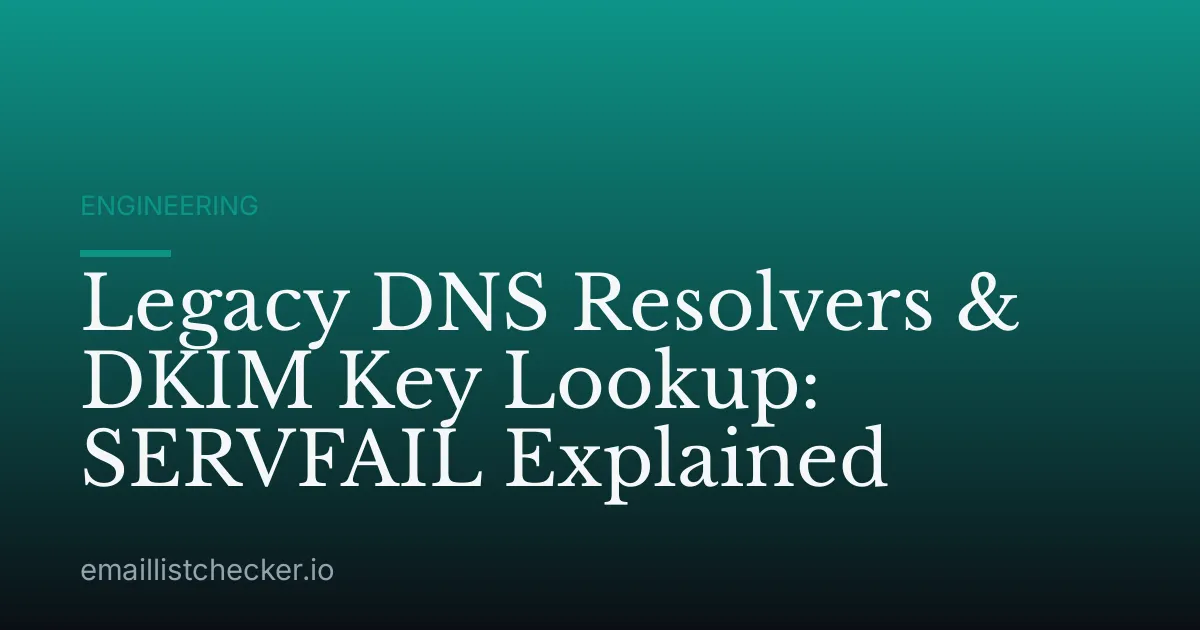 Legacy DNS Resolvers & DKIM Key Lookup: SERVFAIL Explained