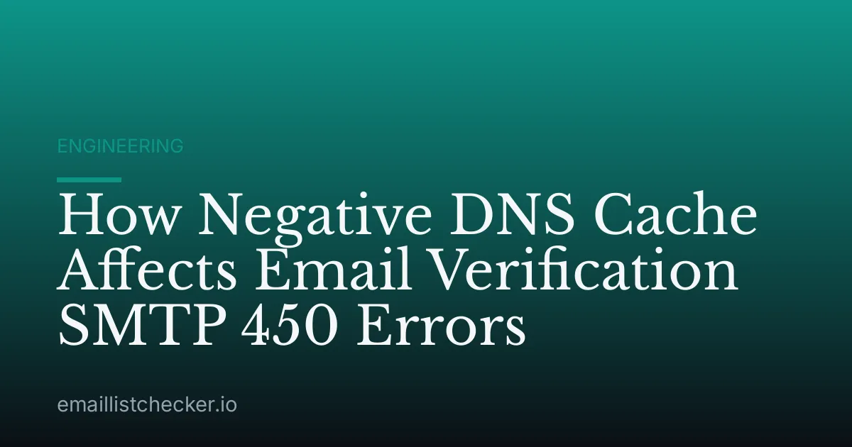 How Negative DNS Cache Affects Email Verification SMTP 450 Errors