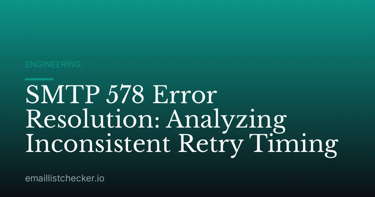 SMTP 578 Error Resolution: Analyzing Inconsistent Retry Timing