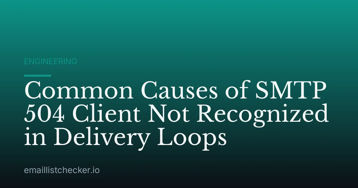 Common Causes of SMTP 504 Client Not Recognized in Delivery Loops