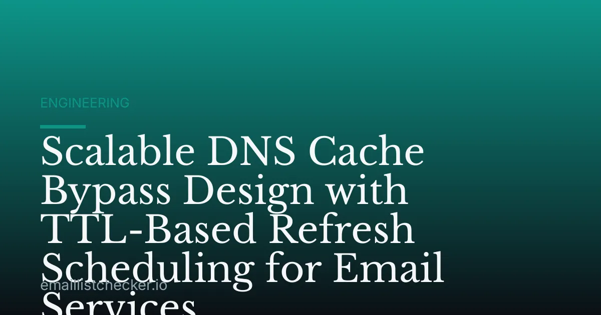Scalable DNS Cache Bypass Design with TTL-Based Refresh Scheduling for Email Services