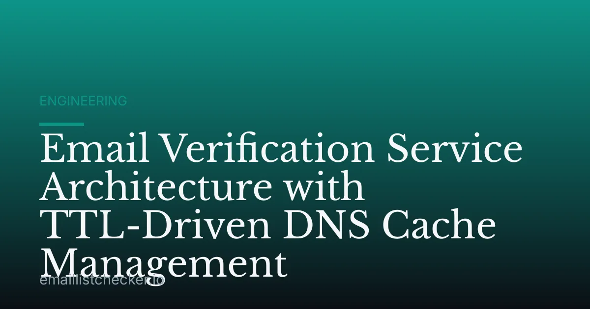 Email Verification Service Architecture with TTL-Driven DNS Cache Management