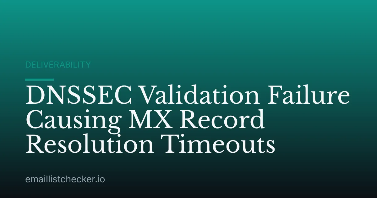 DNSSEC Validation Failure Causing MX Record Resolution Timeouts