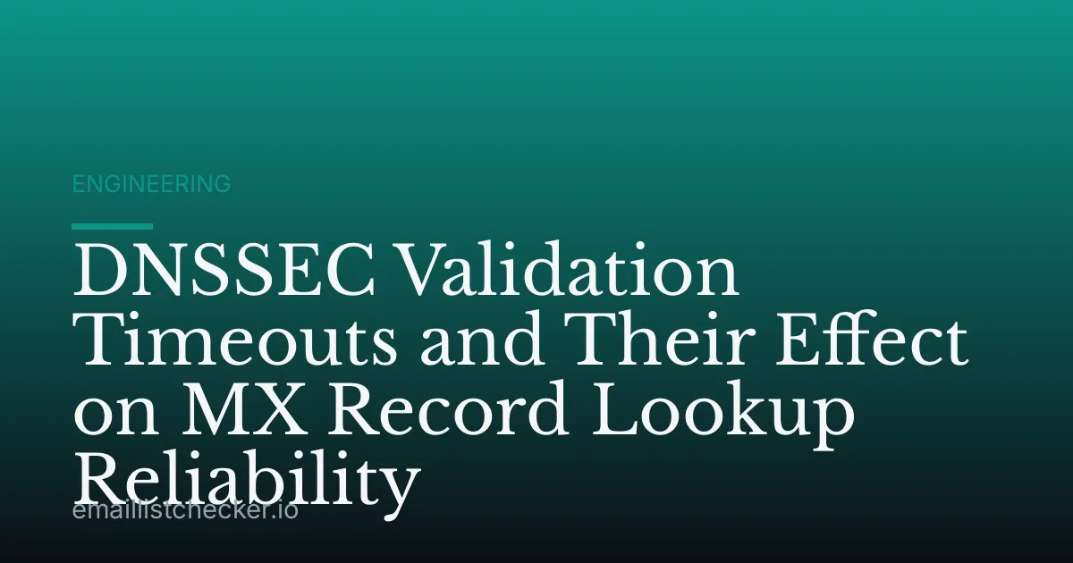 DNSSEC Validation Timeouts and Their Effect on MX Record Lookup Reliability
