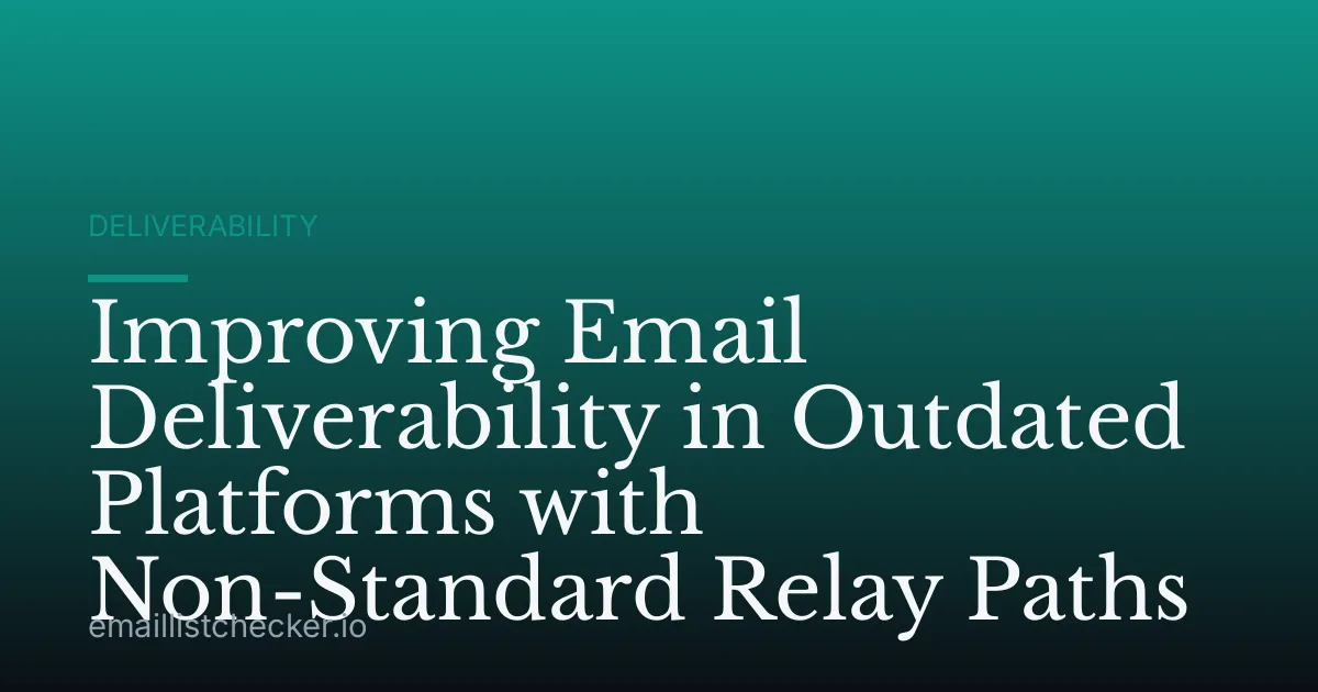 Improving Email Deliverability in Outdated Platforms with Non-Standard Relay Paths