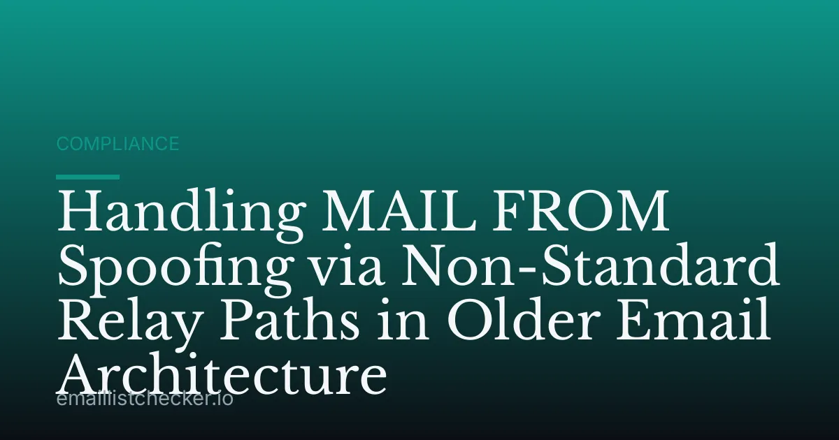 Handling MAIL FROM Spoofing via Non-Standard Relay Paths in Older Email Architecture