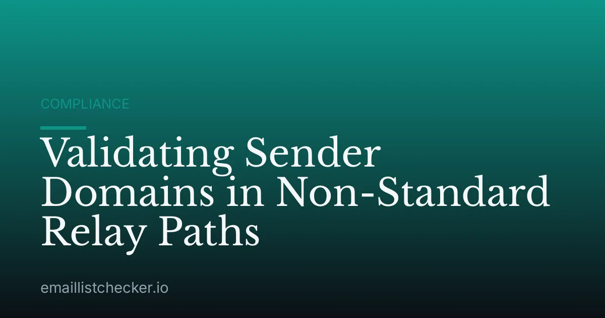 Validating Sender Domains in Non-Standard Relay Paths