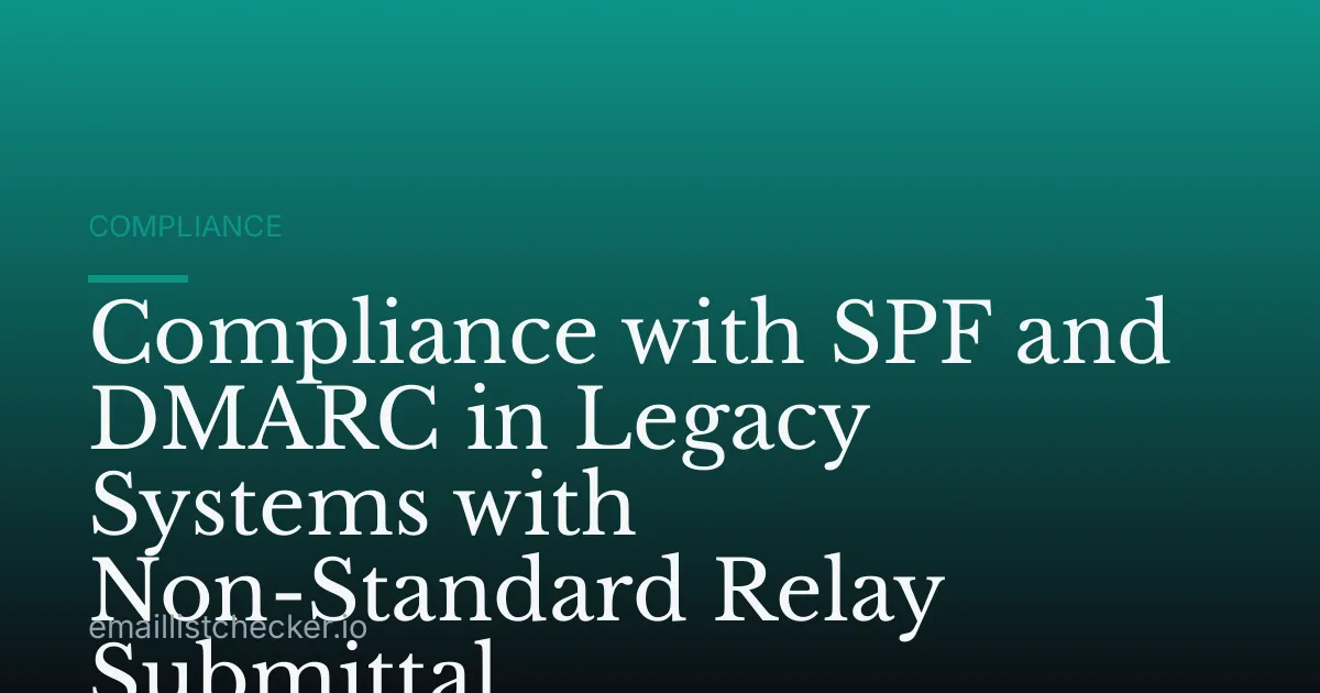 Compliance with SPF and DMARC in Legacy Systems with Non-Standard Relay Submittal