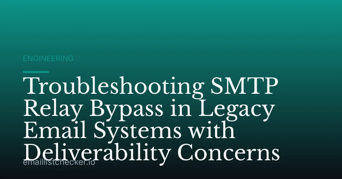 Troubleshooting SMTP Relay Bypass in Legacy Email Systems with Deliverability Concerns