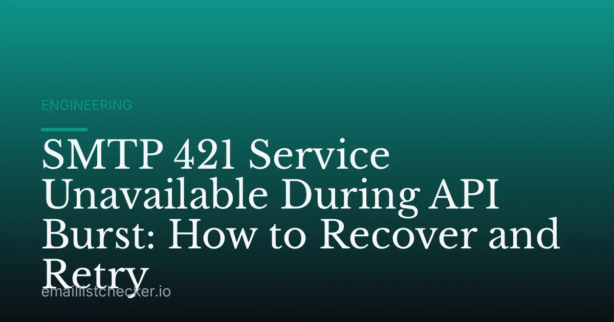 SMTP 421 Service Unavailable During API Burst: How to Recover and Retry