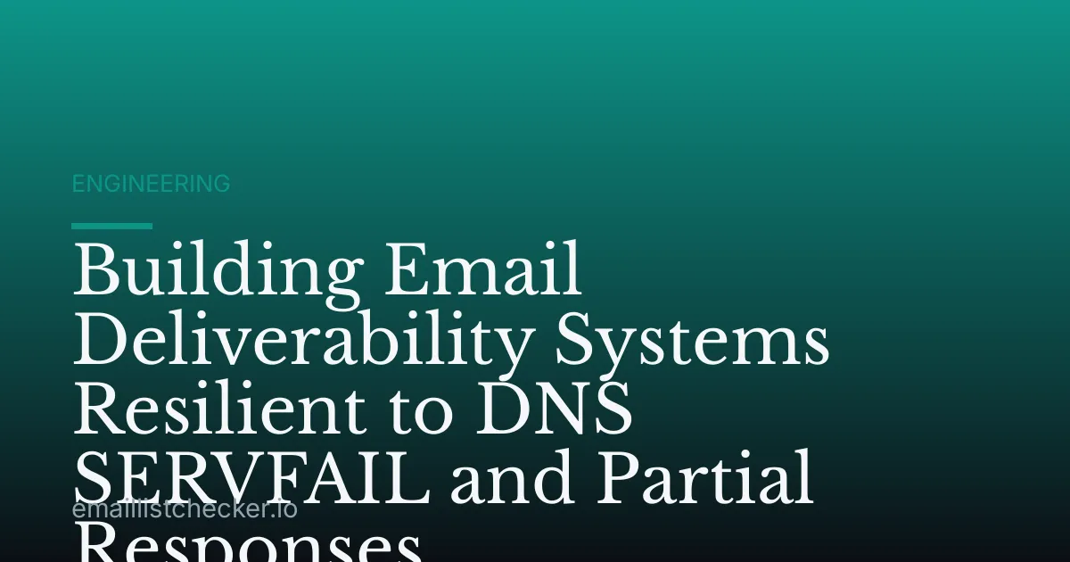 Building Email Deliverability Systems Resilient to DNS SERVFAIL and Partial Responses