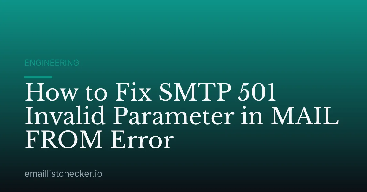 How to Fix SMTP 501 Invalid Parameter in MAIL FROM Error