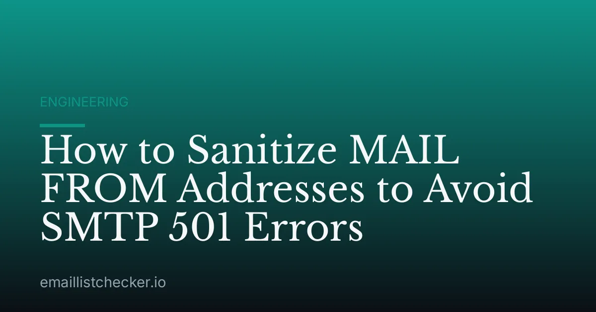 How to Sanitize MAIL FROM Addresses to Avoid SMTP 501 Errors