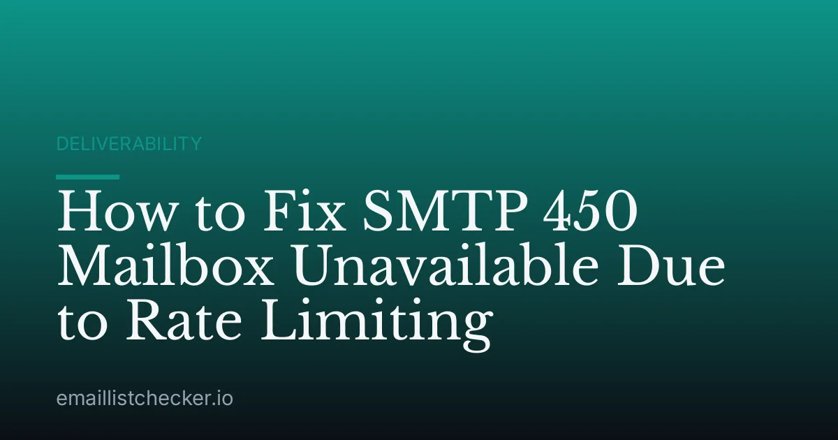 How to Fix SMTP 450 Mailbox Unavailable Due to Rate Limiting