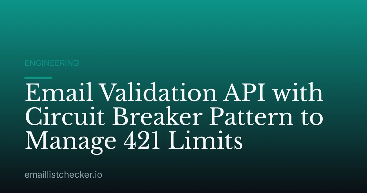 Email Validation API with Circuit Breaker Pattern to Manage 421 Limits