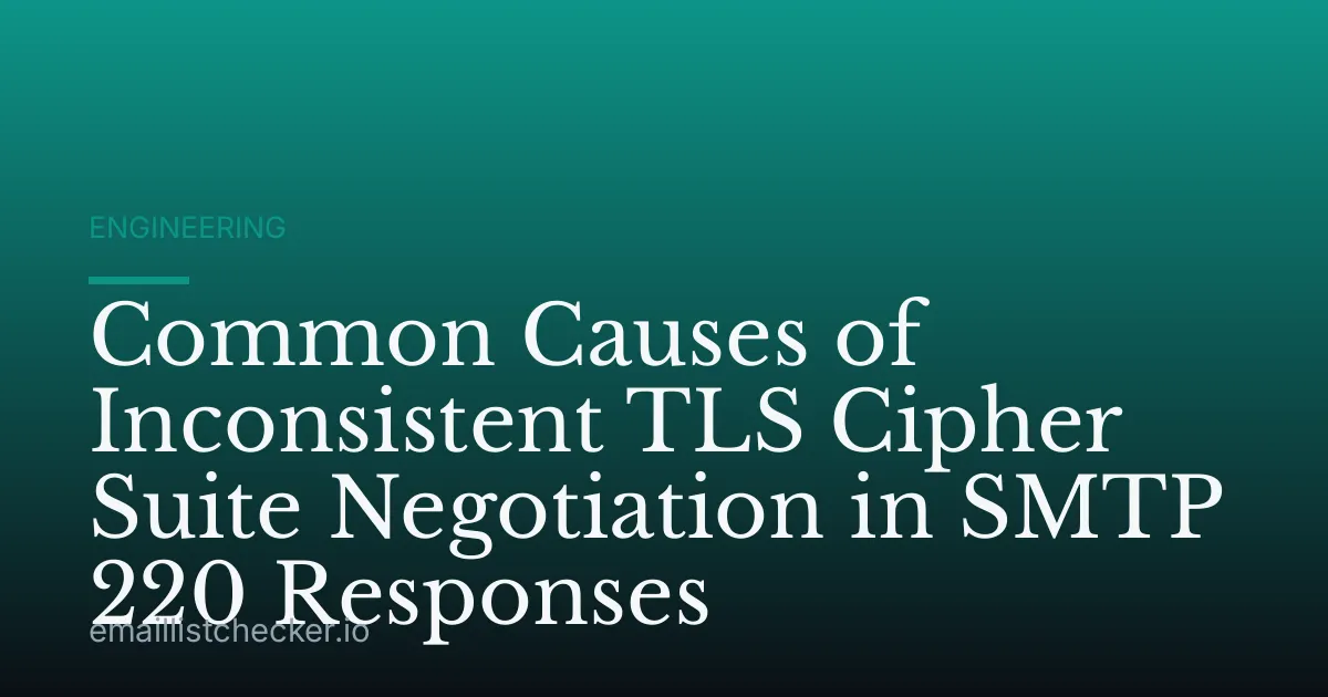Common Causes of Inconsistent TLS Cipher Suite Negotiation in SMTP 220 Responses