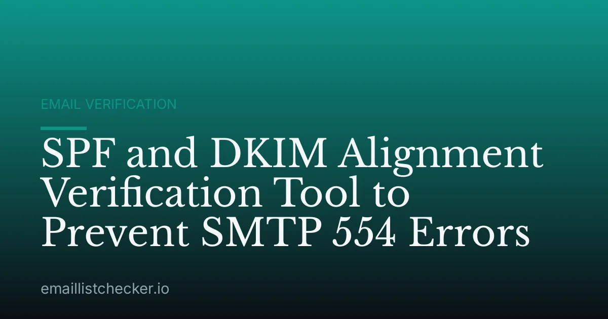 SPF and DKIM Alignment Verification Tool to Prevent SMTP 554 Errors