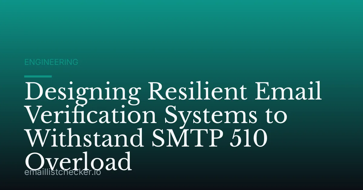 Designing Resilient Email Verification Systems to Withstand SMTP 510 Overload