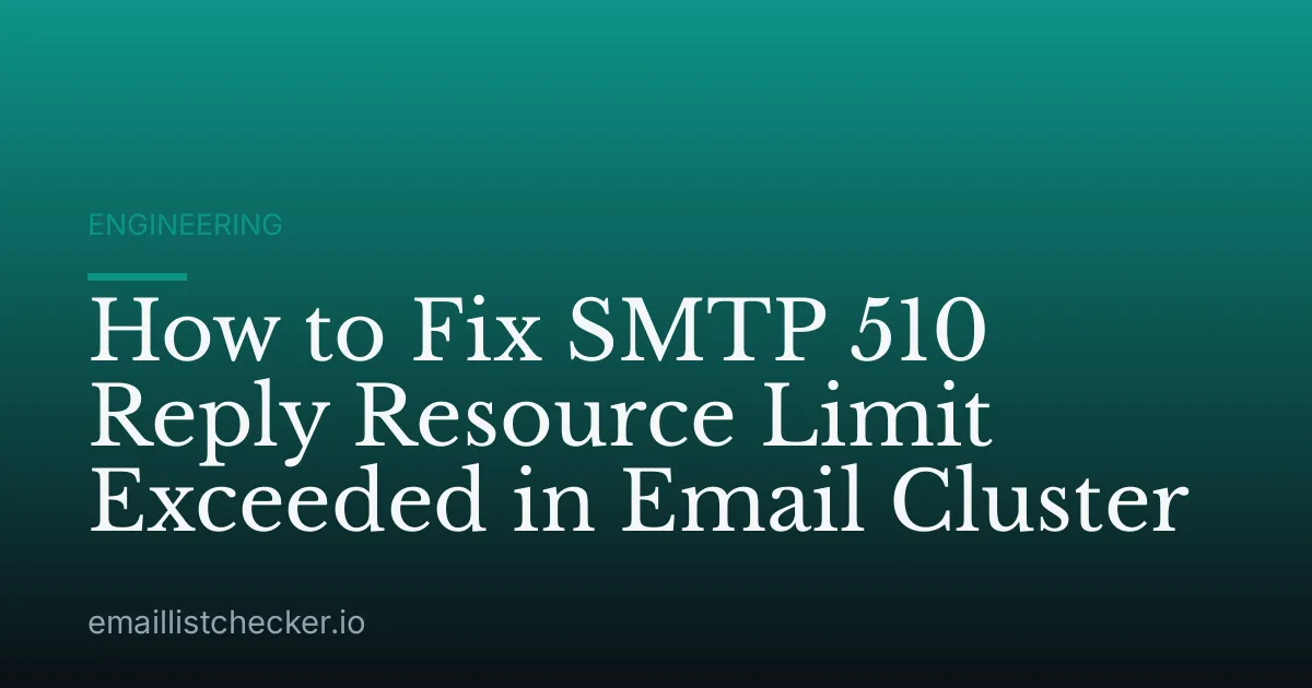 How to Fix SMTP 510 Reply Resource Limit Exceeded in Email Cluster