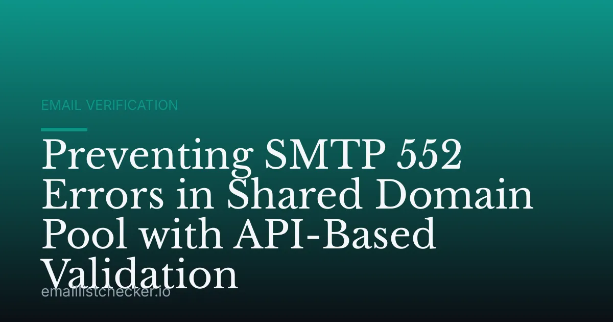 Preventing SMTP 552 Errors in Shared Domain Pool with API-Based Validation
