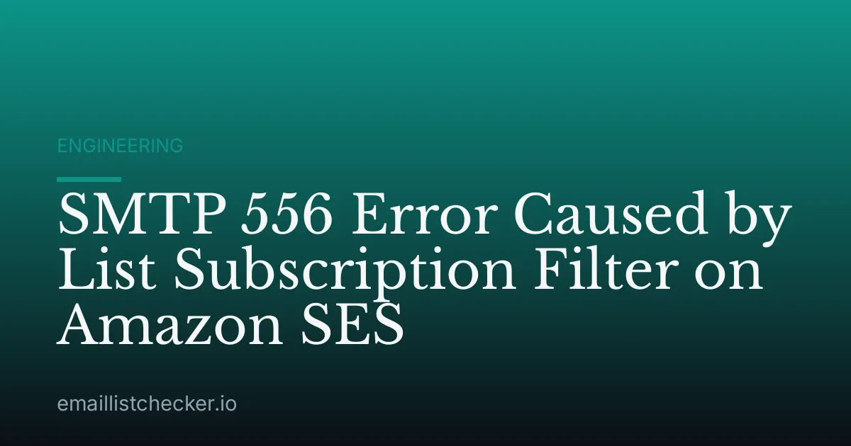 SMTP 556 Error Caused by List Subscription Filter on Amazon SES
