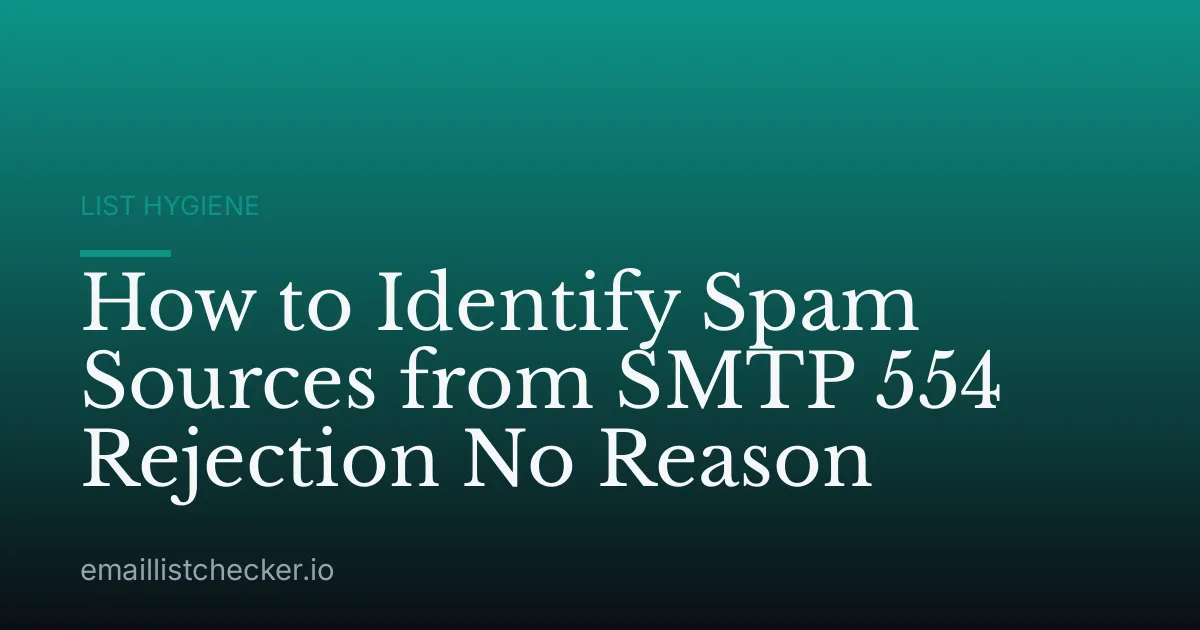 How to Identify Spam Sources from SMTP 554 Rejection No Reason