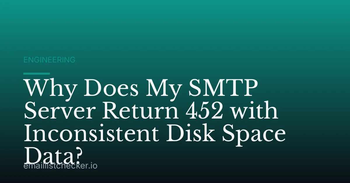 Why Does My SMTP Server Return 452 with Inconsistent Disk Space Data?