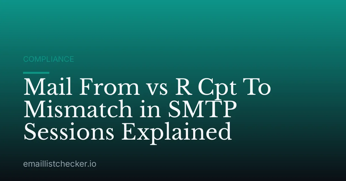 Mail From vs R Cpt To Mismatch in SMTP Sessions Explained