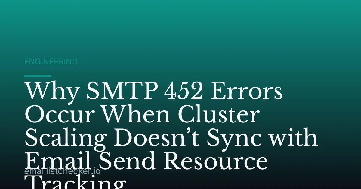 Why SMTP 452 Errors Occur When Cluster Scaling Doesn’t Sync with Email Send Resource Tracking