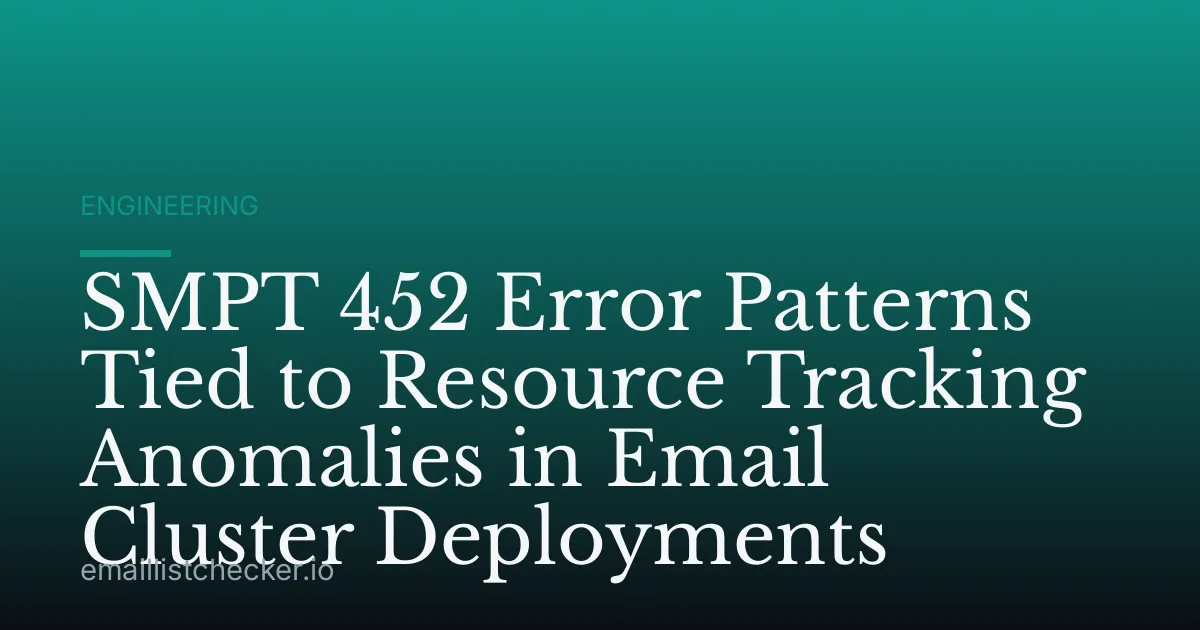 SMPT 452 Error Patterns Tied to Resource Tracking Anomalies in Email Cluster Deployments