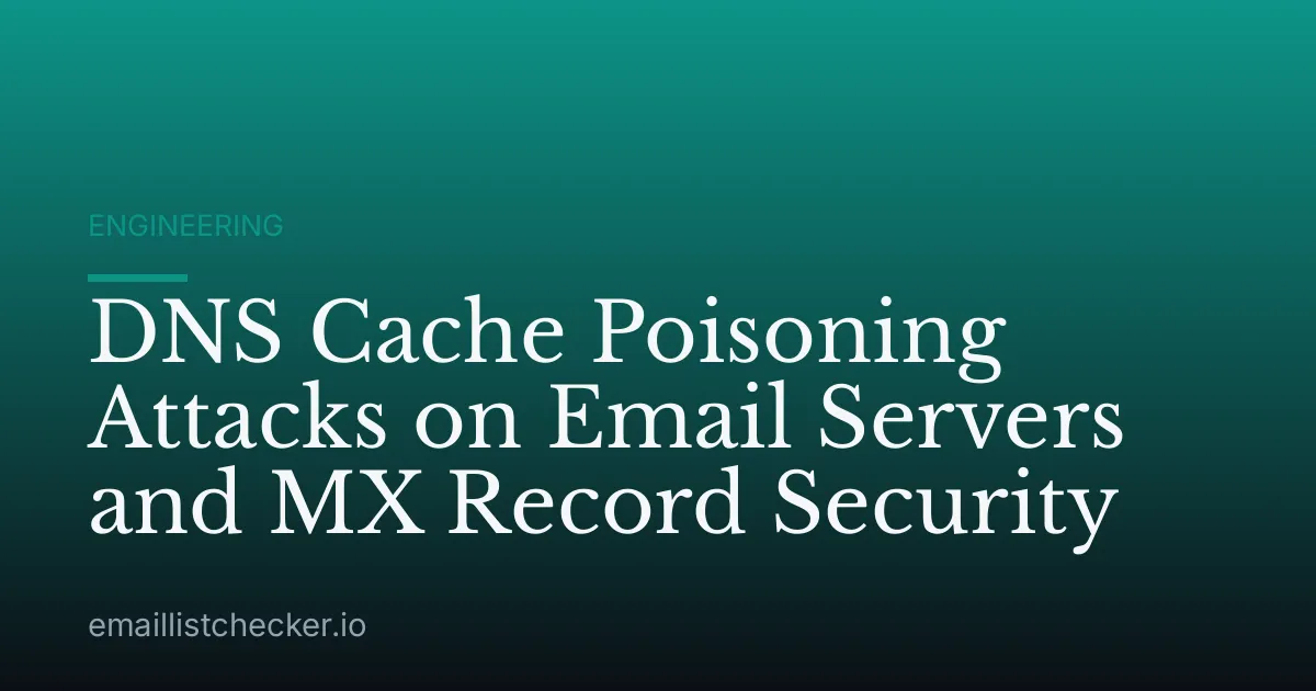 DNS Cache Poisoning Attacks on Email Servers and MX Record Security