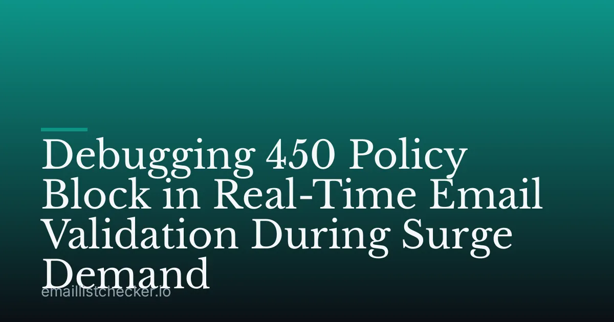 Debugging 450 Policy Block in Real-Time Email Validation During Surge Demand
